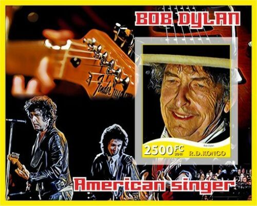 bob dylan République 
            Démocratique du Congo, 2019 american singer 5 stamp