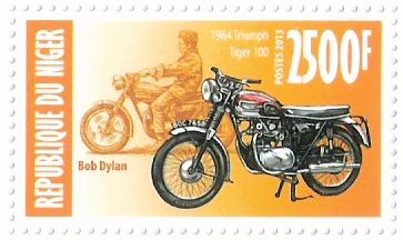 bob dylan niger triumph tiger 100 stamp