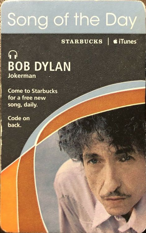 bob dylan starbucks card front