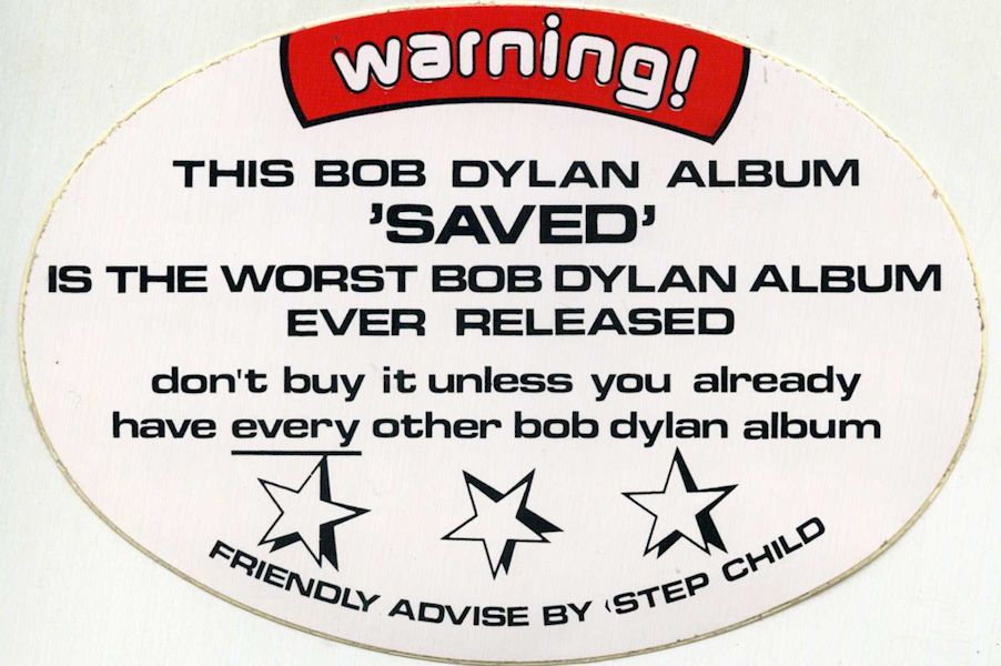bob dylan saved warning sticker