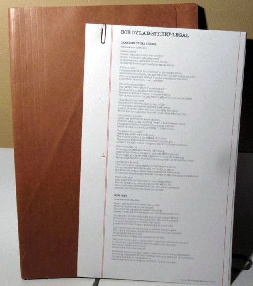 bob dylan street legal album files #2
