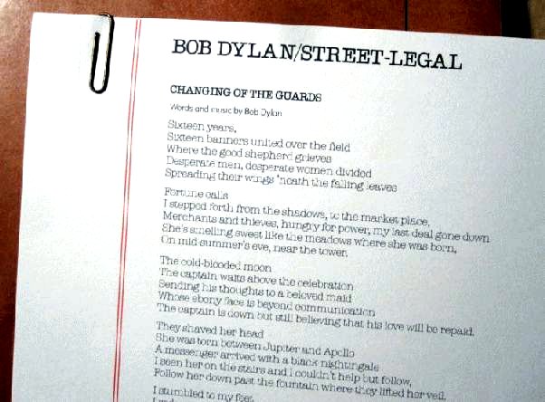 bob dylan street legal album files #3