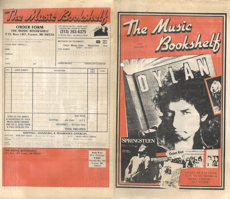 bob dylan the music bookshelf calalogue