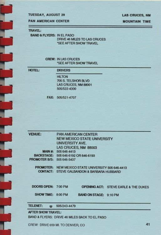 tour itineraries American Tour 1989 bob dylan page 2