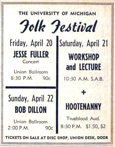 U of M Folk Festival 1962 handbill