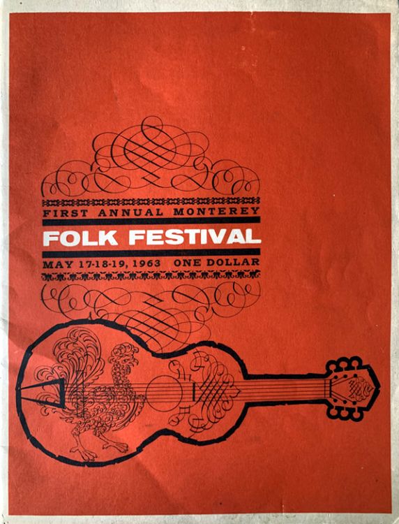 monterey folk festival 1963 Bob Dylan Programme