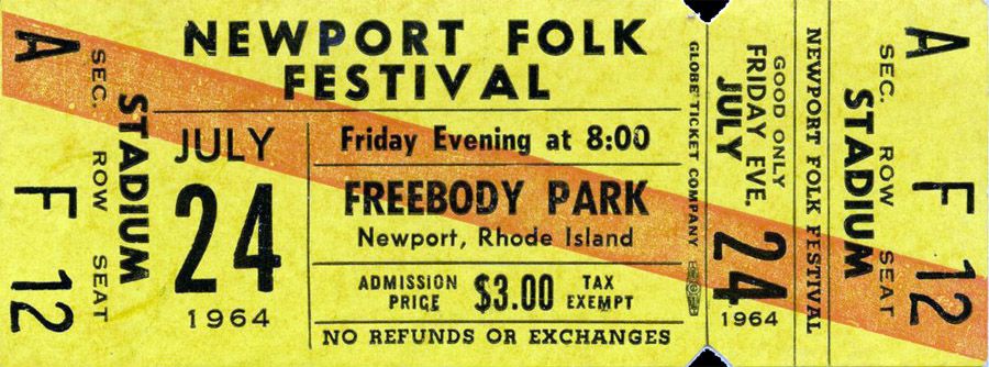 newport festival 1964 ticket