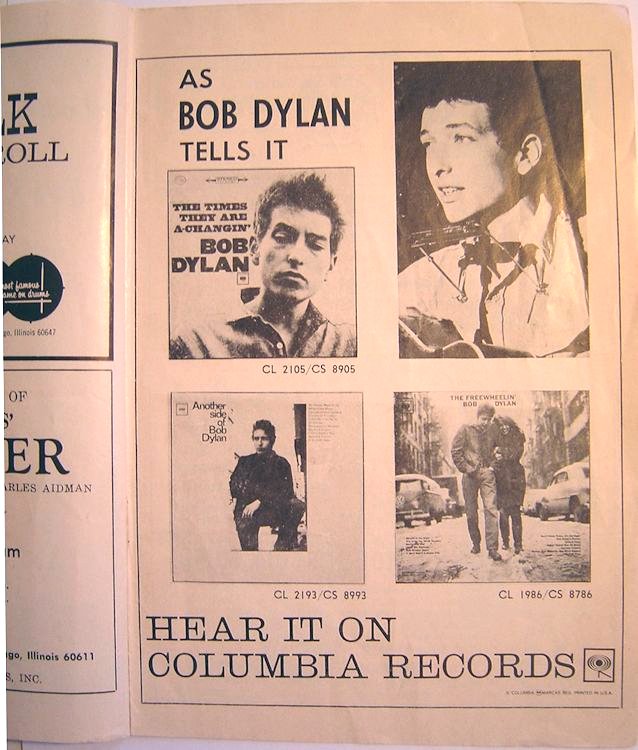 Bob Dylan chicago 20 november 1964 programme 3
