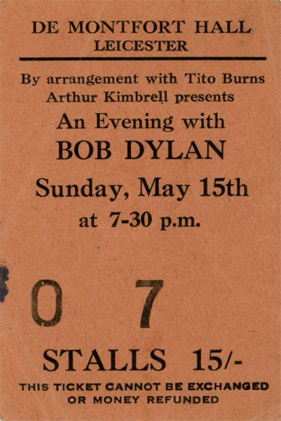 Bob Dylan Leicester ticket 66