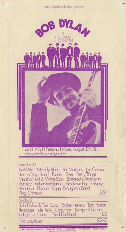 isle of wight 1969 festival handbill front