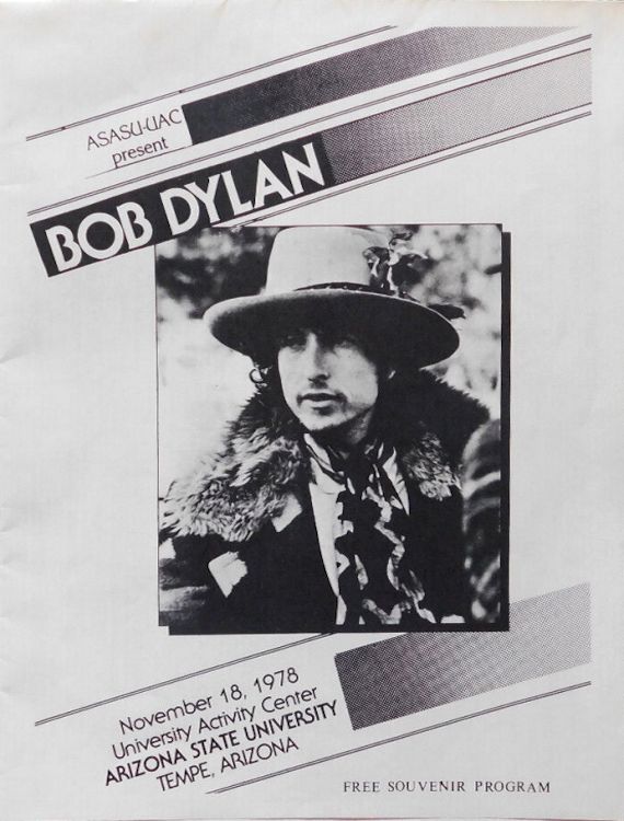 Tempe 1978 Dylan programme