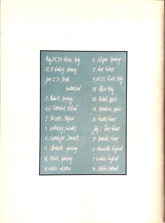 Bob Dylan 1984 europe tour back 1 Programme