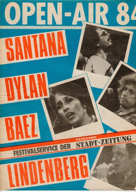 Bob Dylan munich 1984 Programme