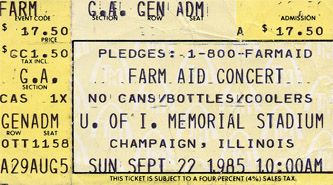 farm aid 1985 ticket