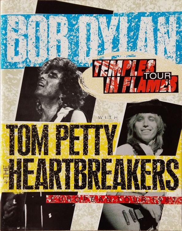 Temples in flames 1987 Tom petty Bob Dylan european tour programme