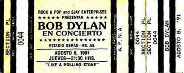 buenos aires 1991 dylan ticket 3