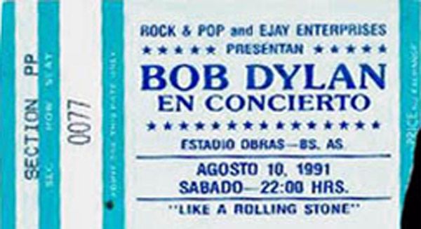 buenos aires 1991 dylan ticket 2