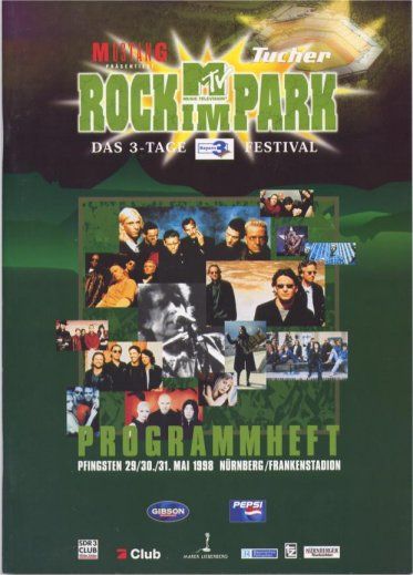 nuremberg 1998 rock im park Bob Dylan Programme