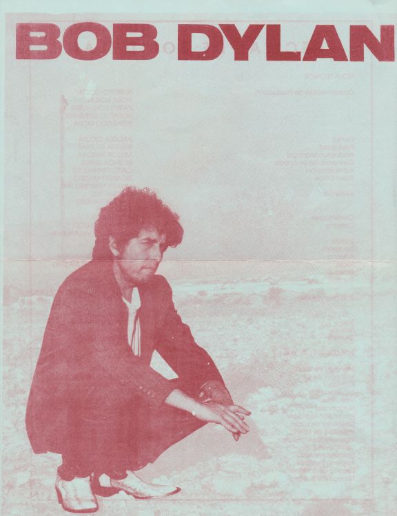 Never Ending Tour 1991 argentina Bob Dylan programme
