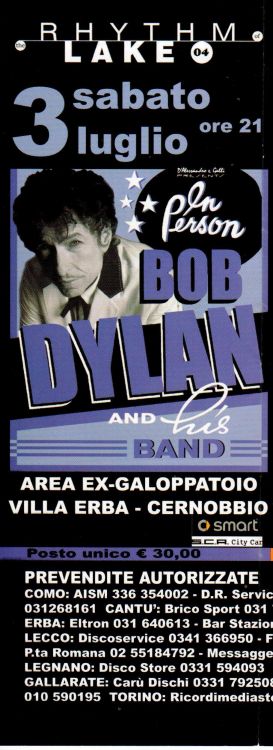 bob dylan cernobbio 2004 flyer