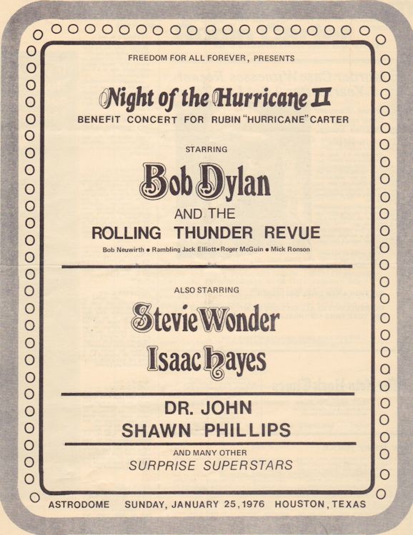 Bob Dylan Programme-front
