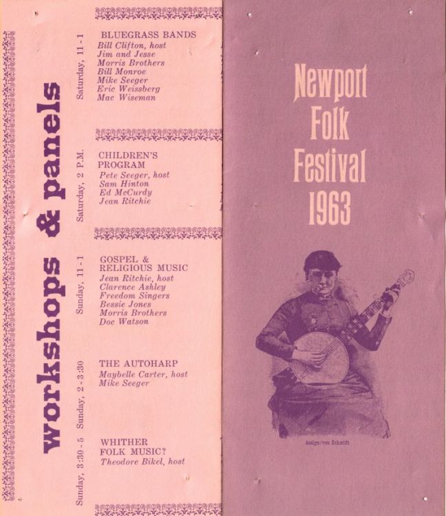 Newport Folk Festival 1963 Bob Dylan programme leaflet #2