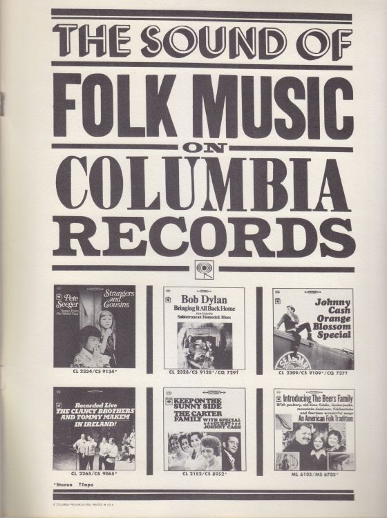 Newport Folk Festival 1965 Bob Dylan Programme inside page 7