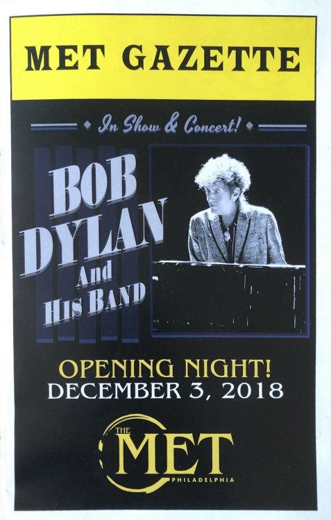 Bob Dylan Philadelphia 2018 programme