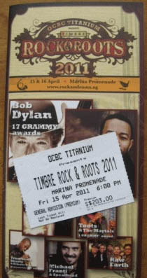 singapore 2011 Bob Dylan Programme