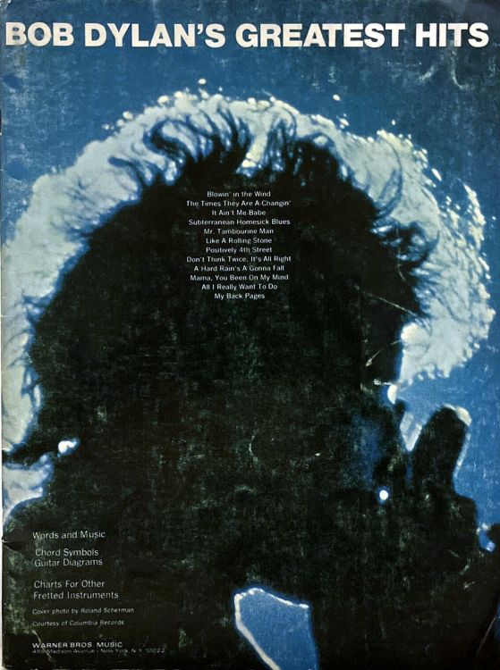 bob dylan Greatest Hits 1967 warner songbook