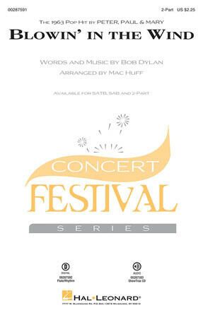 bob dylan blowin' in the wind concert festival series  sheet music