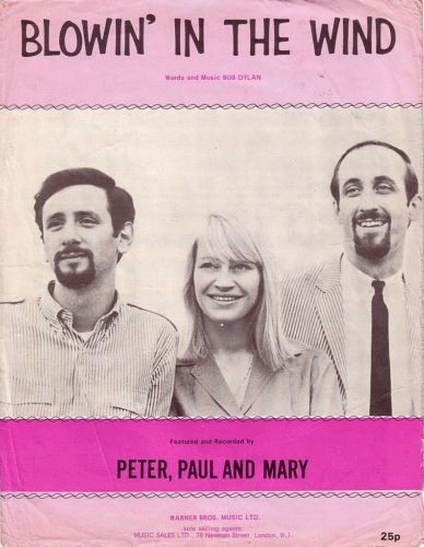 bob dylan blowin' in the wind Peter, Paul And Mary, Warner Bros. Limited sheet music