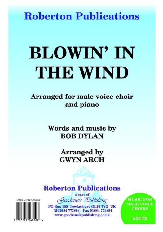 bob dylan blowin' in the wind roberton sheet music