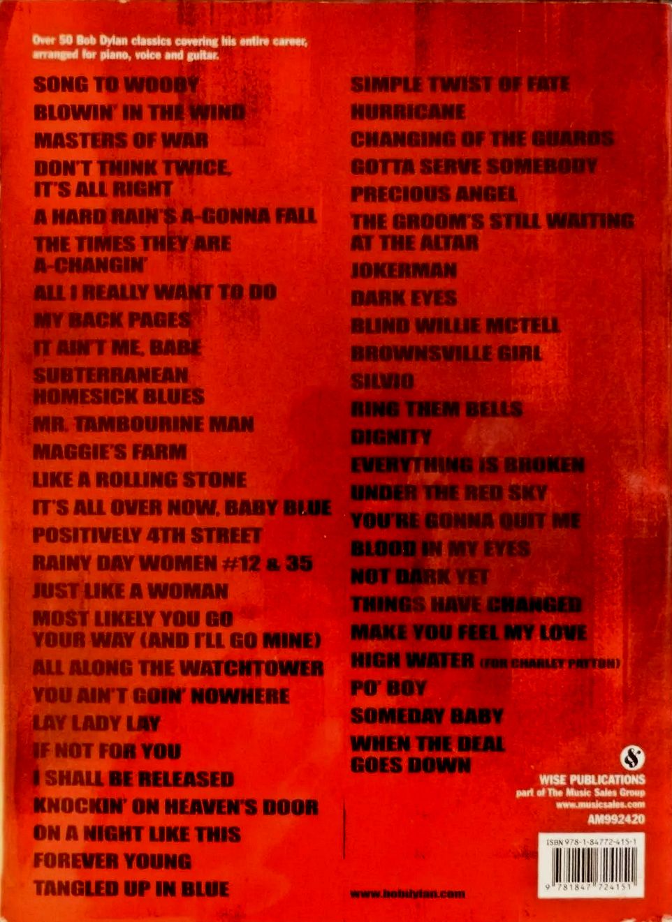 Dylan 2007 compilation songbook