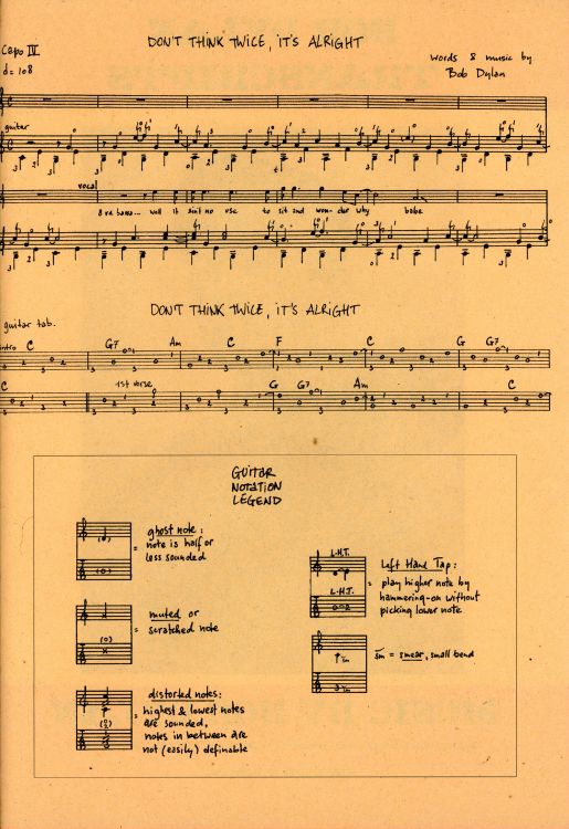 bob dylan exact & accurate sheet music