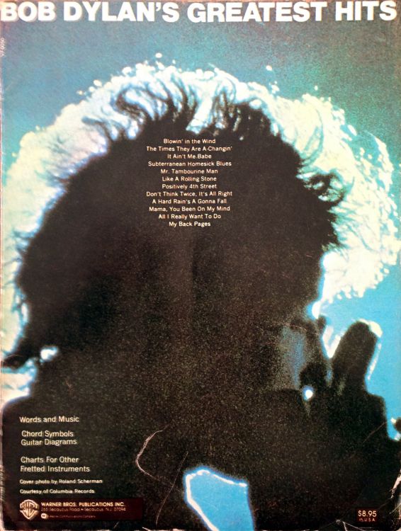 bob dylan Greatest Hits 1967 warner bros. songbook