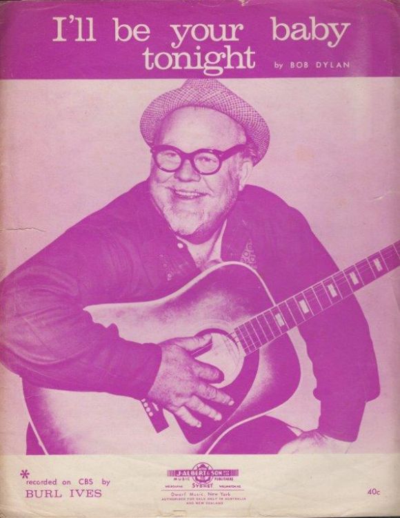 Burl Ives i'll be your baby tonight sheet music
