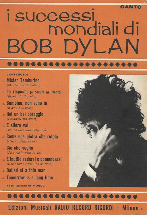 I Successi Mondiali di bob dylan 1966 canto songbook
