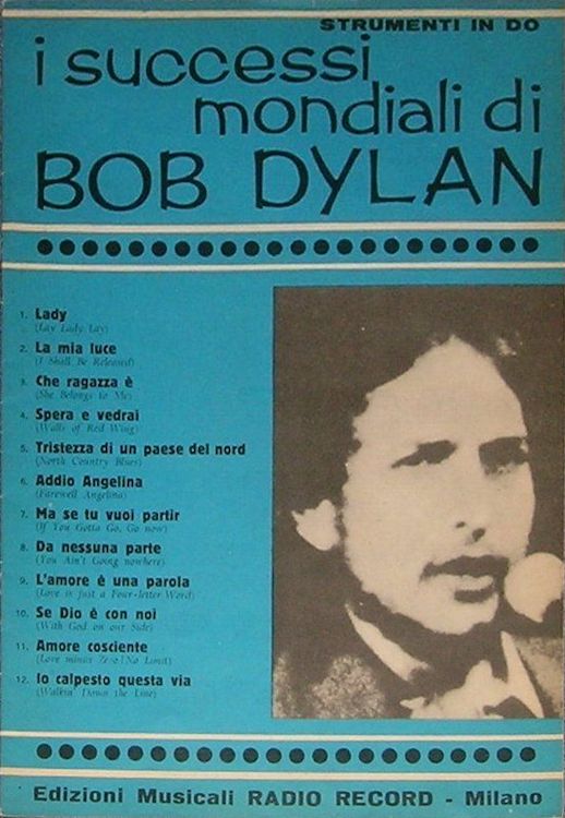 I Successi Mondiali di bob dylan 1969, 'Strumenti in Do' songbook