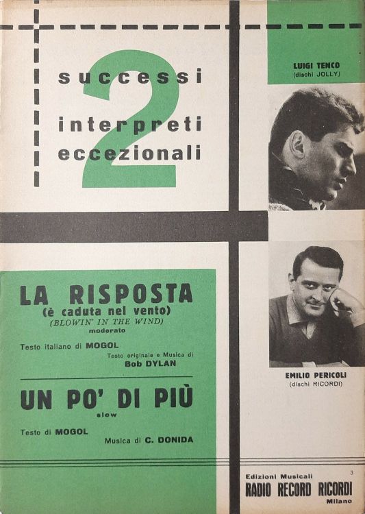 bob dylan la risposta italian sheet music