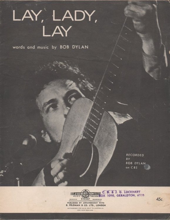 bob dylan lay lady lay J. Albert & Son Pty Ltd sheet music