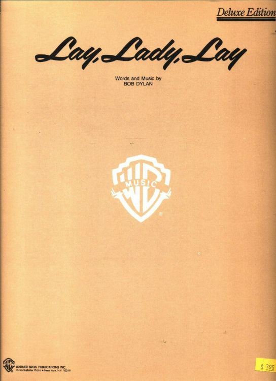 bob dylan lay lady lay Warner Bros 1969 sheet music 3