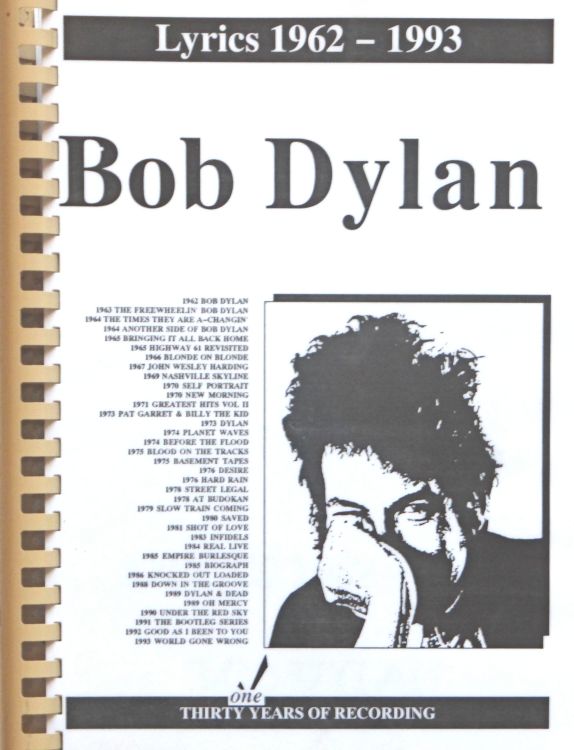 lyrics 1962-1993 Bob Dylan book