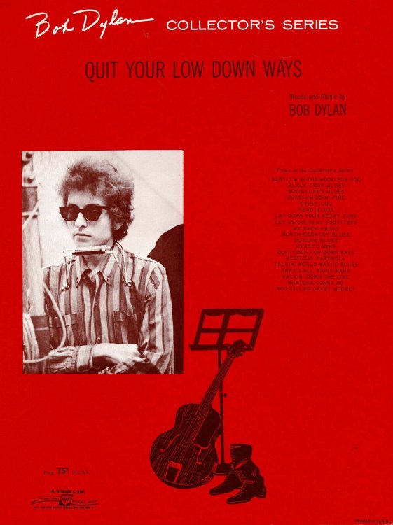 bob dylan quit your low down ways sheet music