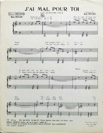 Bob dylan It Hurts Me Too sheet music