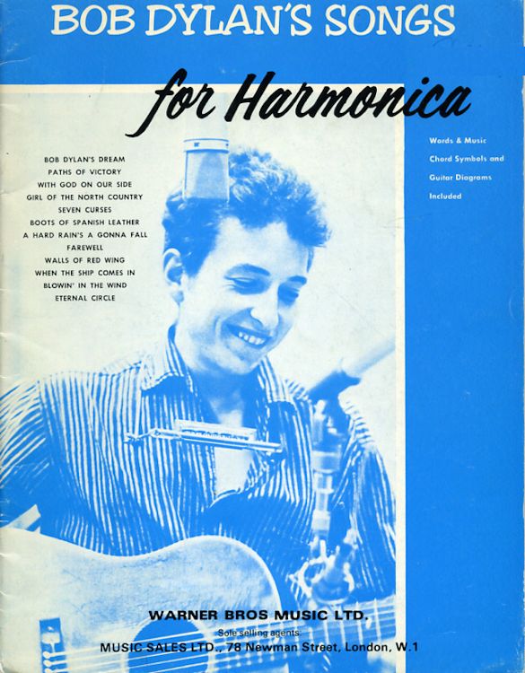 bob dylan's Songs For Harmonica UK, Warner Bros. Music Ltd. ky 1209c songbook