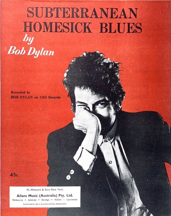 bob dylan subterranean homesick blues australia sheet music