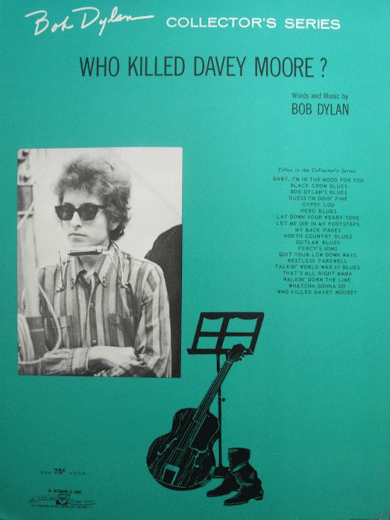 bob dylan who killed davey moore sheet music